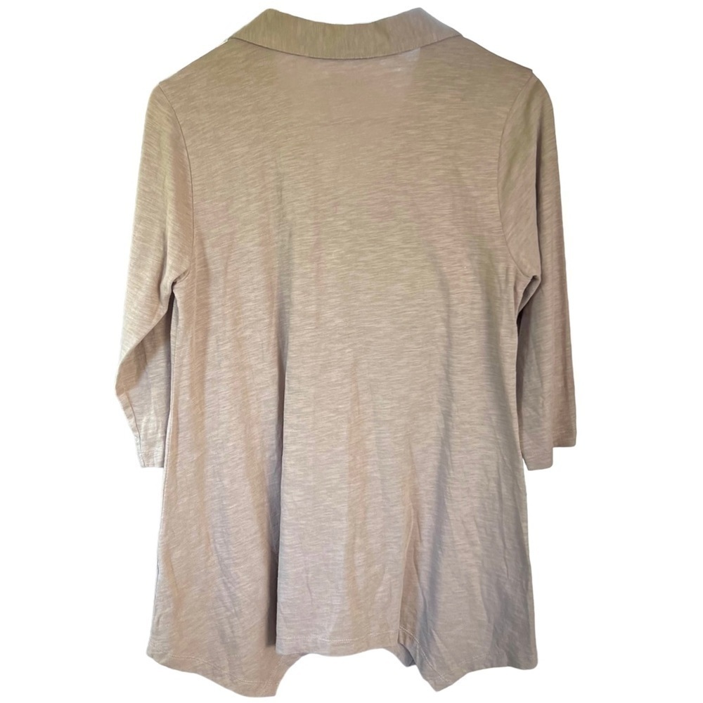 Soft Surroundings Danielle Button Top Tunic Asymmetrical Hem 3/4 Sleeves XS - Picture 8 of 10